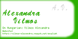 alexandra vilmos business card